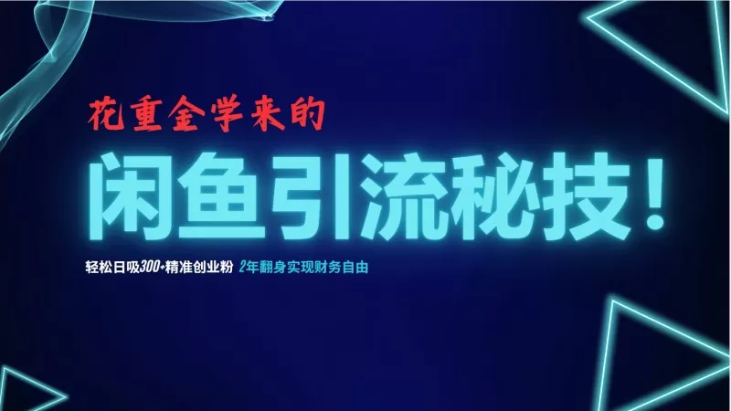 闲鱼引流秘技！轻松日吸300+精准创业粉，每天躺赚5000+-颜夕资源网-第17张图片