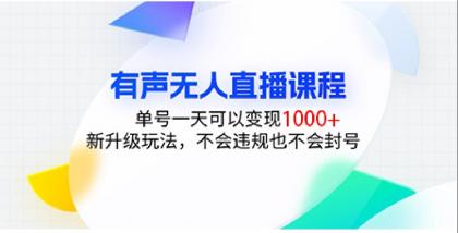 有声无人直播课程，单号一天可以变现1000+，新升级玩法，不会违规也不会封号-颜夕资源网-第17张图片