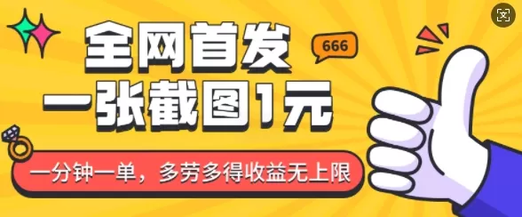 全网首发，一张截图1块钱，一分钟一单，多劳多得，收益无上限-颜夕资源网-第17张图片