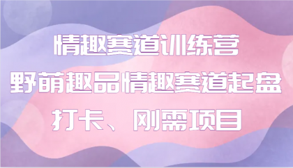 情趣赛道训练营 野萌趣品情趣赛道起盘打卡、刚需项目-颜夕资源网-第17张图片
