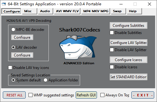 Shark007 Codecs 多媒体编解码器套件 v20.0.5 绿色版-颜夕资源网-第17张图片