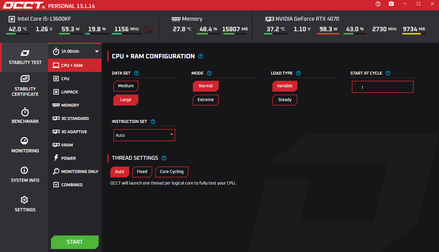 OCCT电脑硬件测试 v13.1.14.99 便携版-颜夕资源网-第17张图片