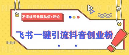 飞书一键引流抖音创业粉，不违规可 无限私信+评论-颜夕资源网-第17张图片