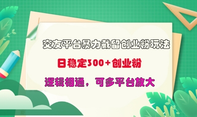 交友网站暴力行为截留自主创业粉游戏玩法，日平稳300 精确自主创业粉，逻辑性互通，可全平台变大-颜夕资源网-第17张图片