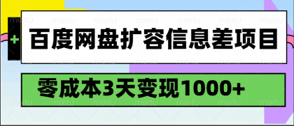 百度网盘扩容信息差项目，零成本，3天变现1000+-颜夕资源网-第17张图片