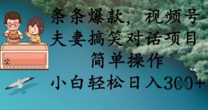 条条爆款，视频号夫妻搞笑对话项目，简单操作，小白轻松日入3张-颜夕资源网-第17张图片