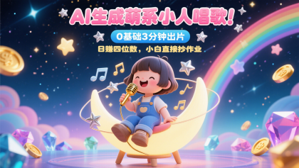AI生成萌系小人唱歌！0基础3分钟出片，28个作品涨粉9万，日赚四位数，小白直接抄作业-颜夕资源网-第17张图片