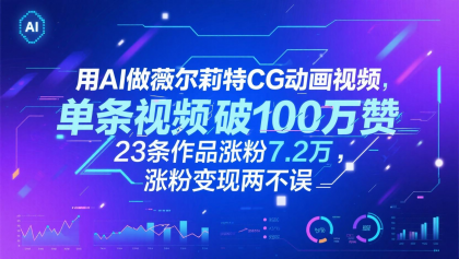 用AI做薇尔莉特CG动画视频，单条视频破100万赞，23条作品涨粉7.2万，涨粉变现两不误-颜夕资源网-第17张图片