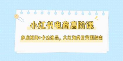 小红书电商高阶课，多店矩阵+卡位选品，大红海类目突围指南（更新5月）-颜夕资源网-第17张图片