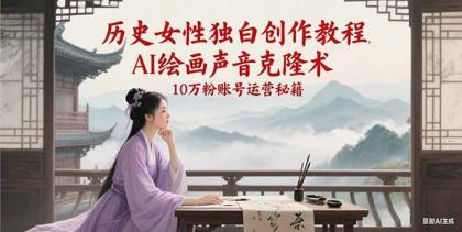 历史女性独白创作教程，AI绘画声音克隆术，10万粉账号运营秘籍-颜夕资源网-第17张图片