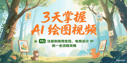 3天掌握AI绘图视频，从MJ 注册到商用变现，电商设计IP统一全流程攻略-颜夕资源网-第19张图片
