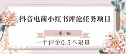 抖音电商小红书评论任务项目，一个评论0.5，一单一结 不限量-颜夕资源网-第17张图片