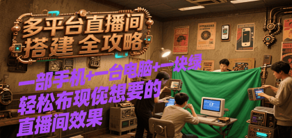 多平台直播间搭建全攻略，一部手机+一台电脑+一块绿布轻松实现你想要的直播间效果-颜夕资源网-第17张图片