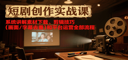 短剧创作实战课，系统讲解素材下载、剪辑技巧（画面/字幕去重）和平台运营全部流程-颜夕资源网-第17张图片