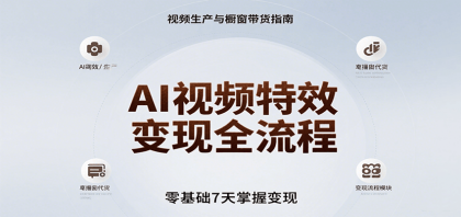 AI视频特效变现全流程，零基础7天掌握视频生产到橱窗带货变现-颜夕资源网-第16张图片
