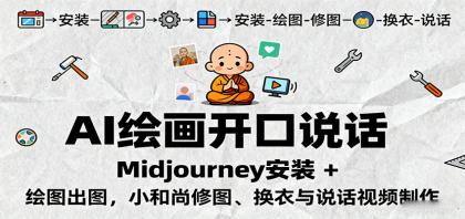 AI绘画开口说话，Midjourney安装 + 绘图出图，小和尚修图、换衣与说话视频制作-颜夕资源网-第15张图片
