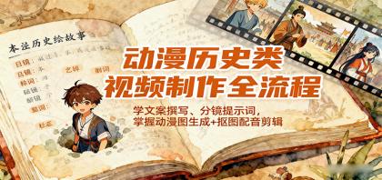 动漫历史类视频制作全流程，学文案撰写、分镜提示词，掌握动漫图生成+抠图配音剪辑-颜夕资源网-第15张图片