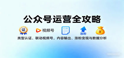 公众号运营全攻略：类型认证、联动视频号，内容输出、涨粉变现与数据分析-颜夕资源网-第13张图片